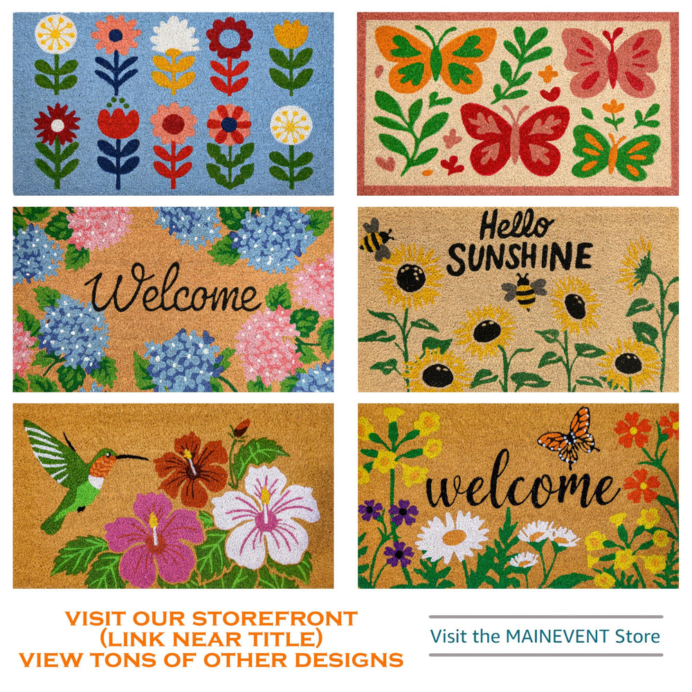 MAINEVENT Floral Doormat on porch