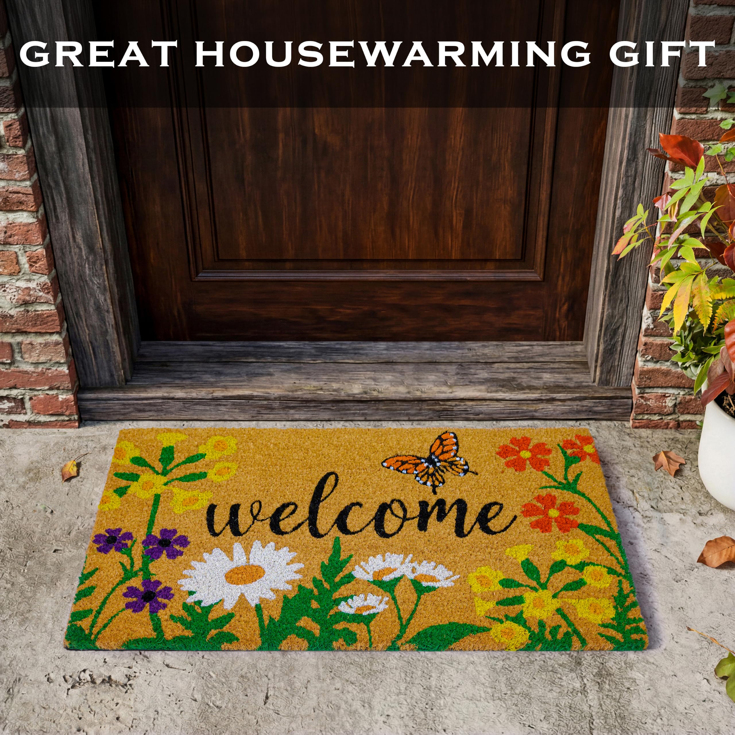MAINEVENT Floral Doormat with flowers design