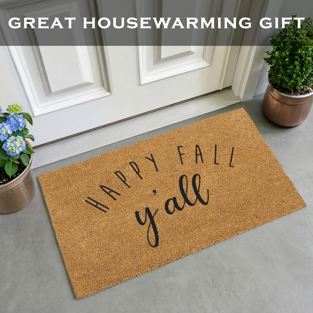 MAINEVENT Happy Fall Y'all Doormat in front of a door