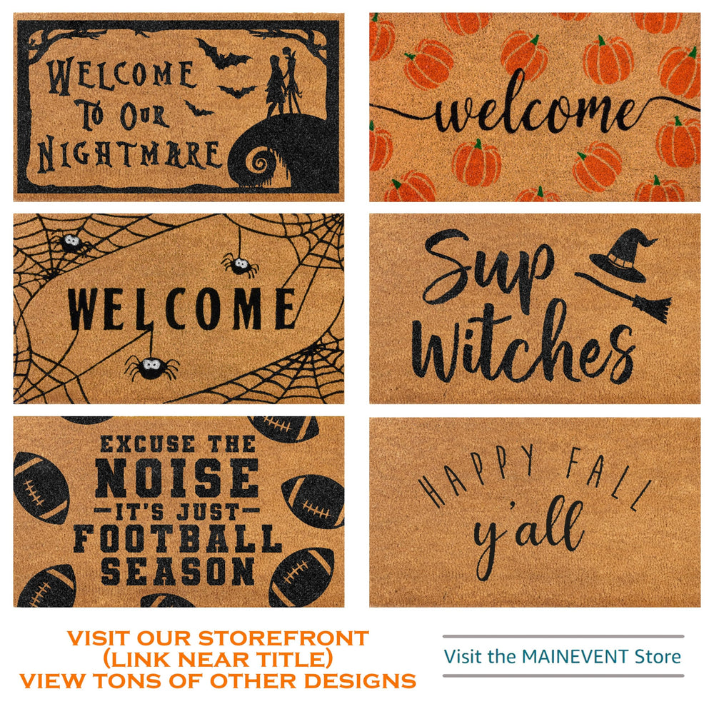MAINEVENT Happy Fall Y'all Doormat with autumn leaves