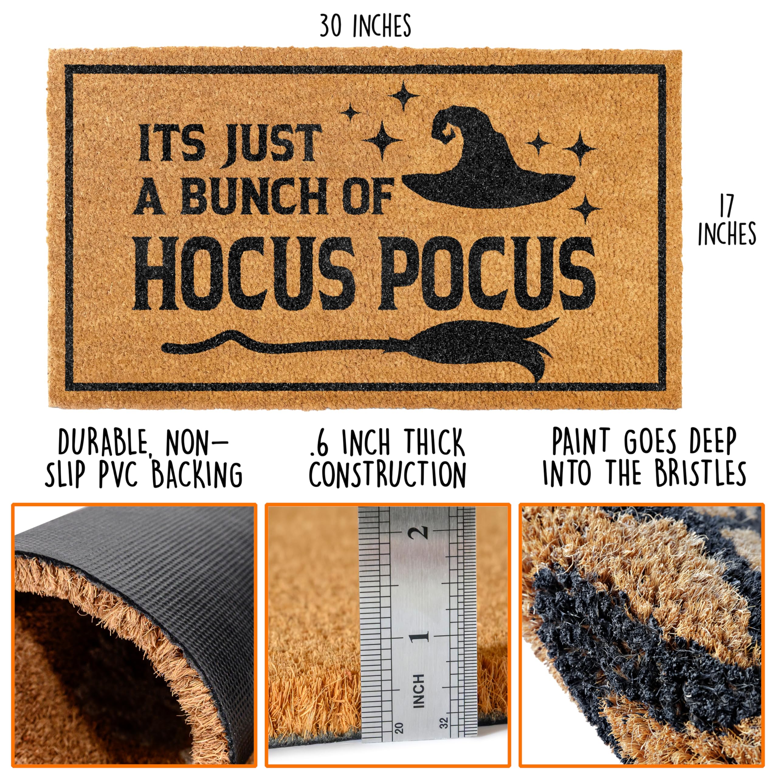 MAINEVENT Hocus Pocus Door Mat side view showing thickness