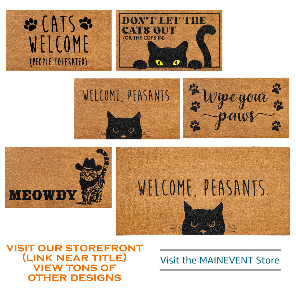 MAINEVENT Welcome Peasants Doormat in outdoor setting