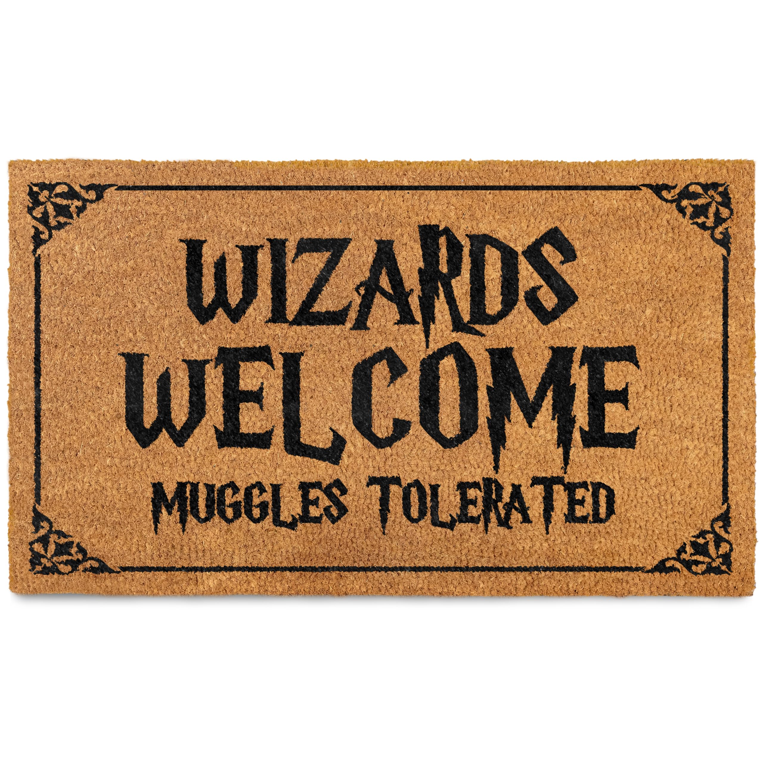 MAINEVENT Wizards Welcome Door Mat front view with coir texture