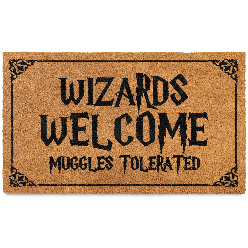 MAINEVENT Wizards Welcome Door Mat front view with coir texture