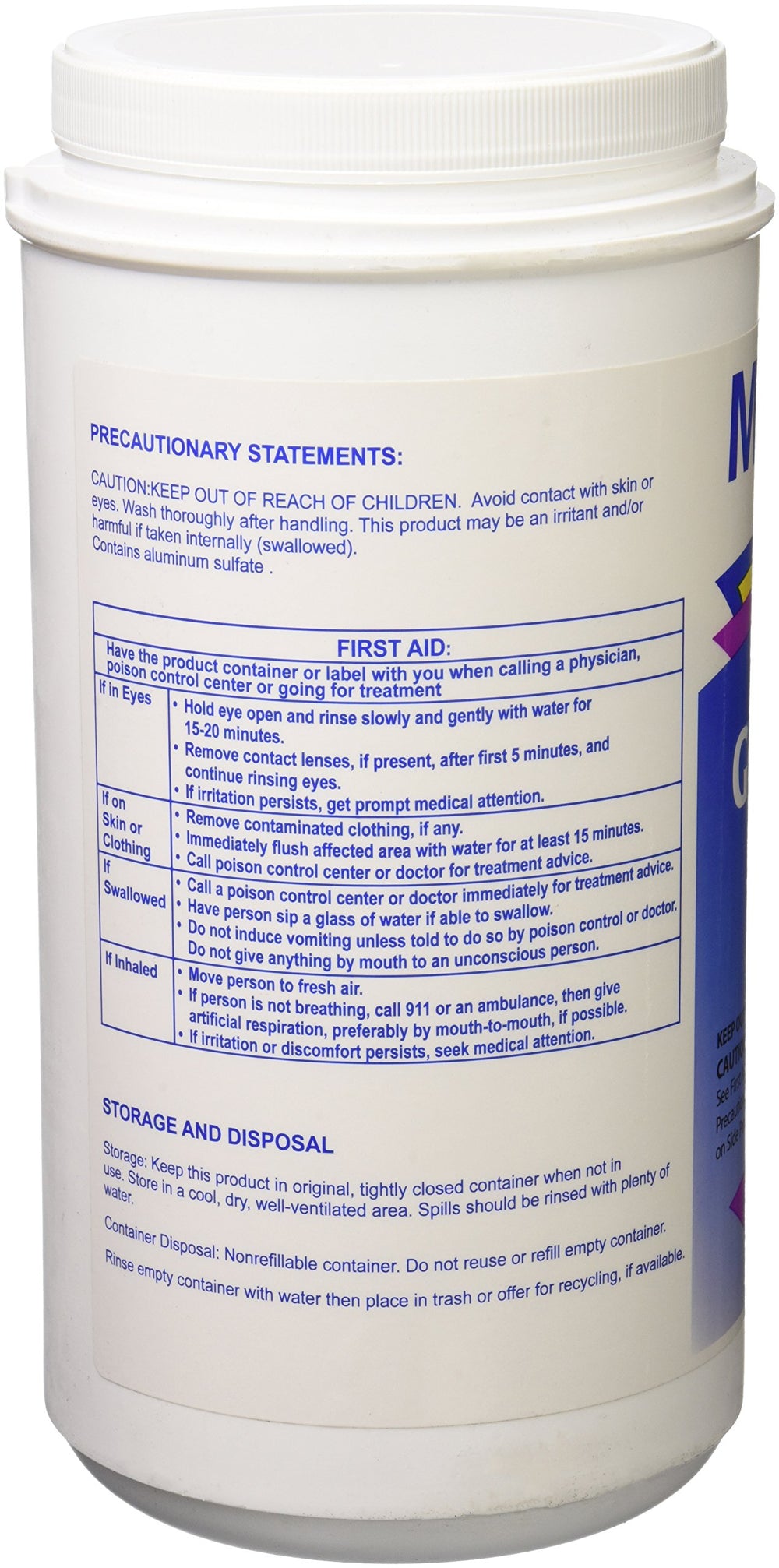 Maintain Pool Pro Granular Flocculant Pool Clarifier packaging with product details