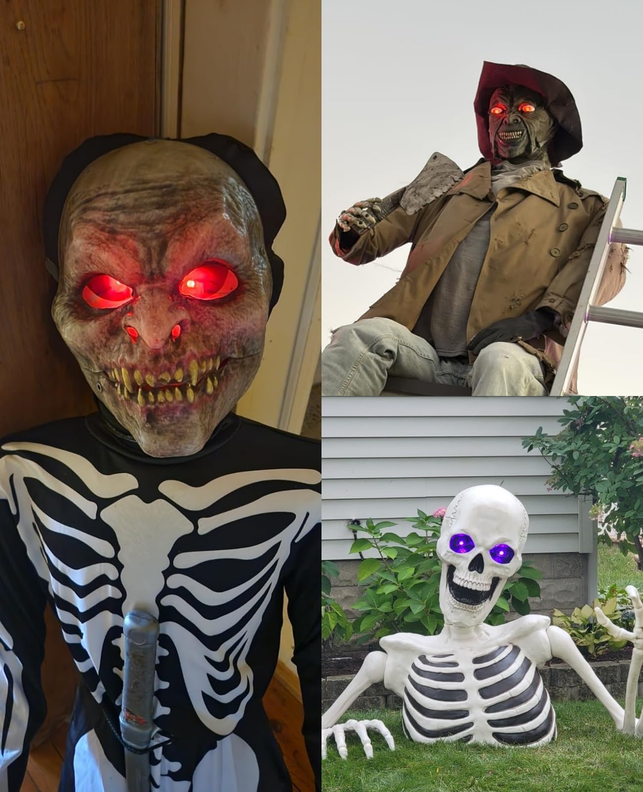 Makevivi glowing eyes in a skeleton decoration