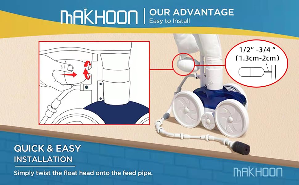 MAKHOON A20 Float Head installed on a Polaris Zodiac cleaner