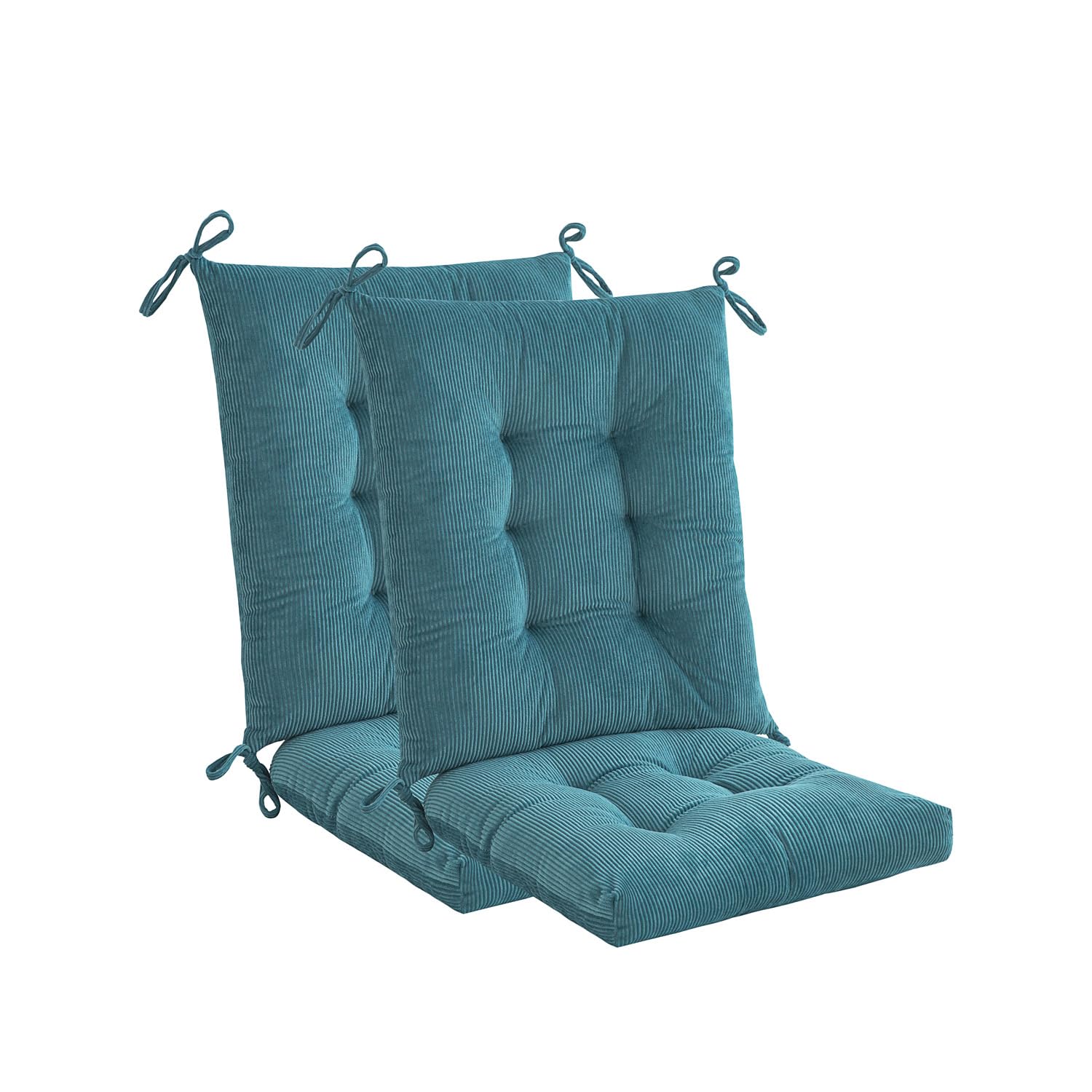 Makimoo outdoor patio cushion set in blue, back view