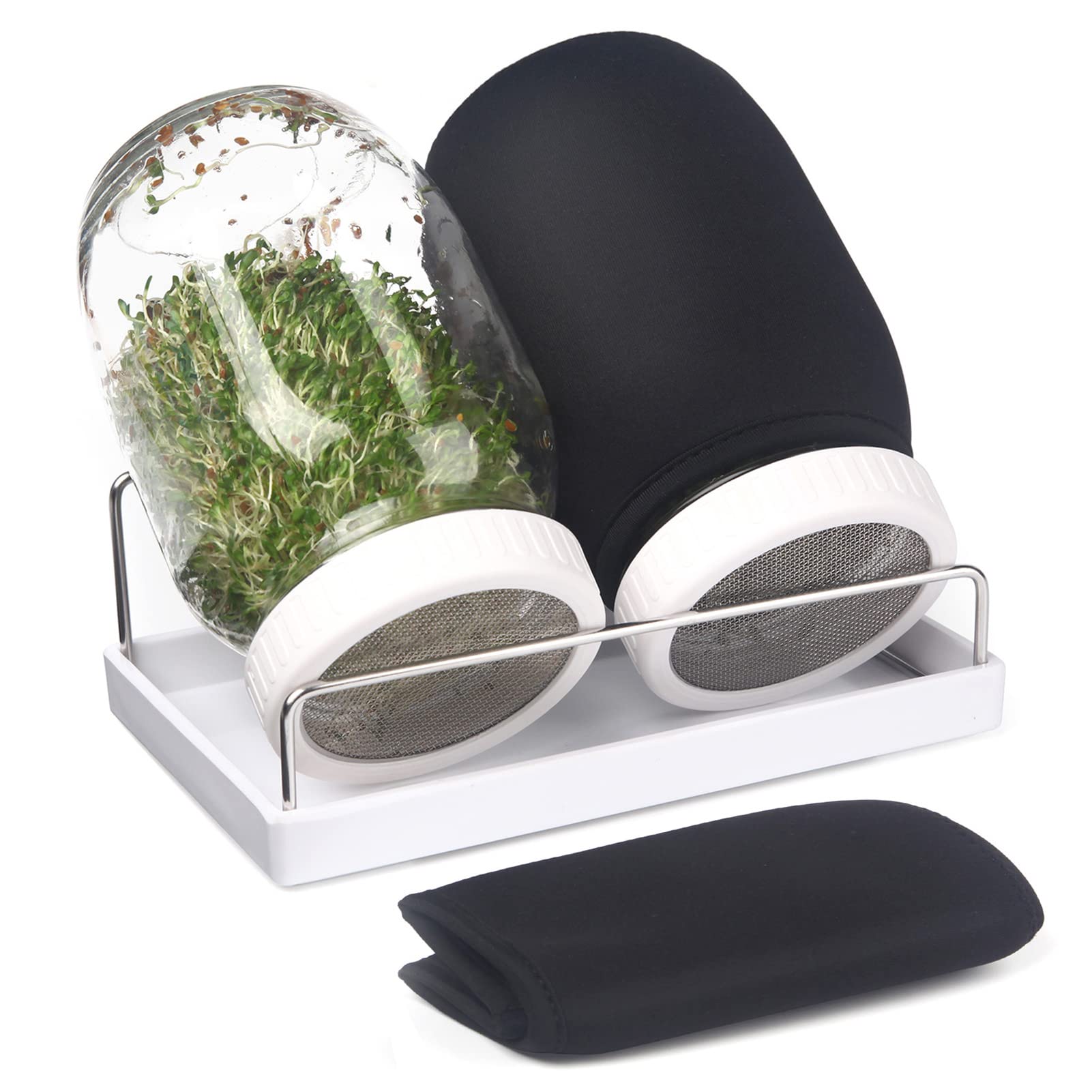 Malastar Complete Sprouting Jar Kit with 2 jars and lids