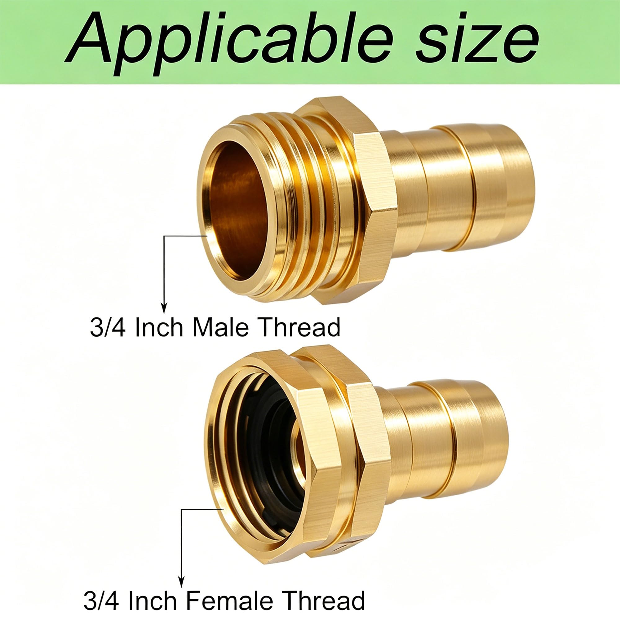 Male and female garden hose repair connectors from Triumpeek