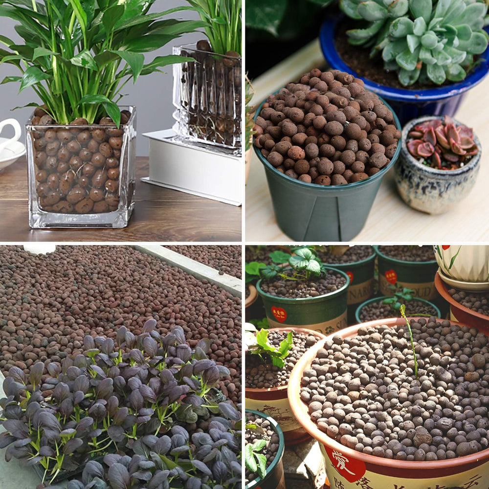 Malifea clay pebbles in a garden setting