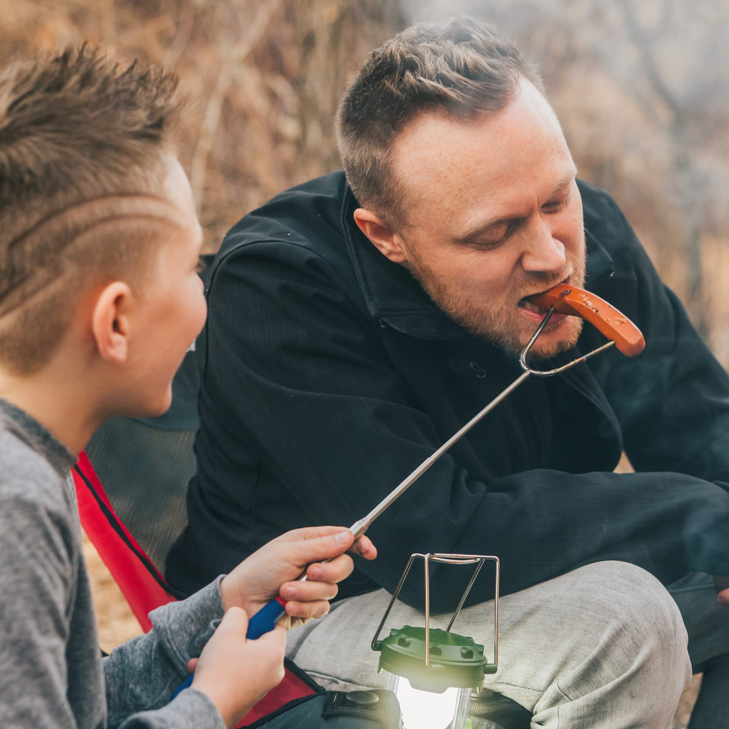MalloMe smores stick showing ergonomic handle