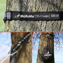 MalloMe Tree Swing Straps in outdoor setting with hammock