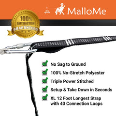MalloMe Tree Swing Straps showing attachment loops and length