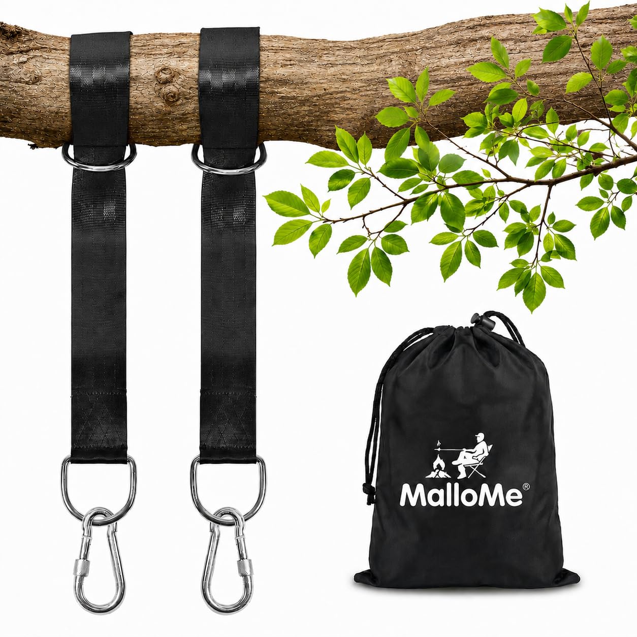 MalloMe Tree Swing Straps showing D-Ring connection and material