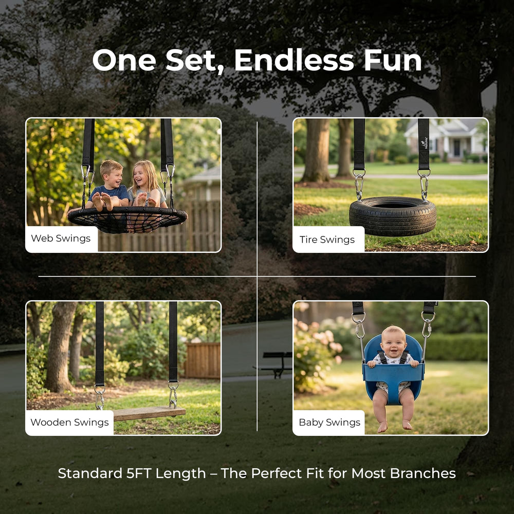 MalloMe Tree Swing Straps with outdoor setting and hammock