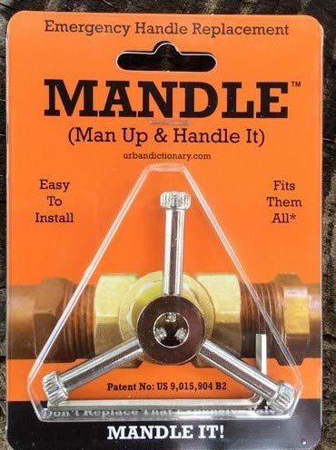 Mandle Adjustable Water Shut Off Handle front view in stainless steel