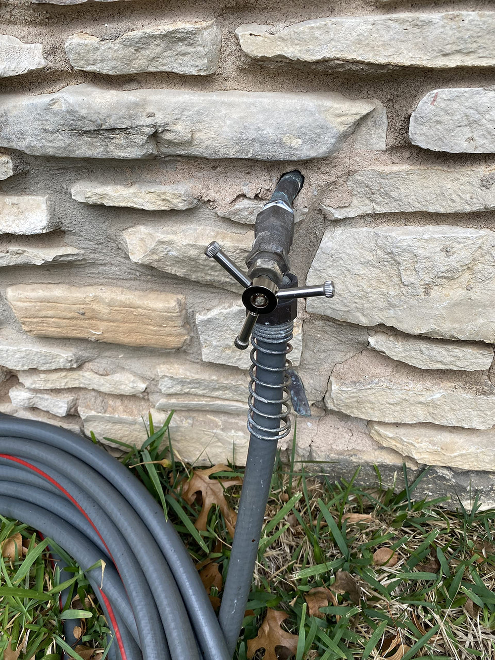 Mandle handle fitted on garden faucet