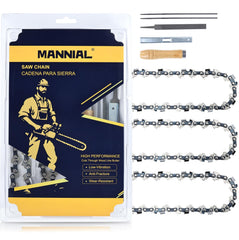 Mannial 12 Inch Chainsaw Chain front view with specifications