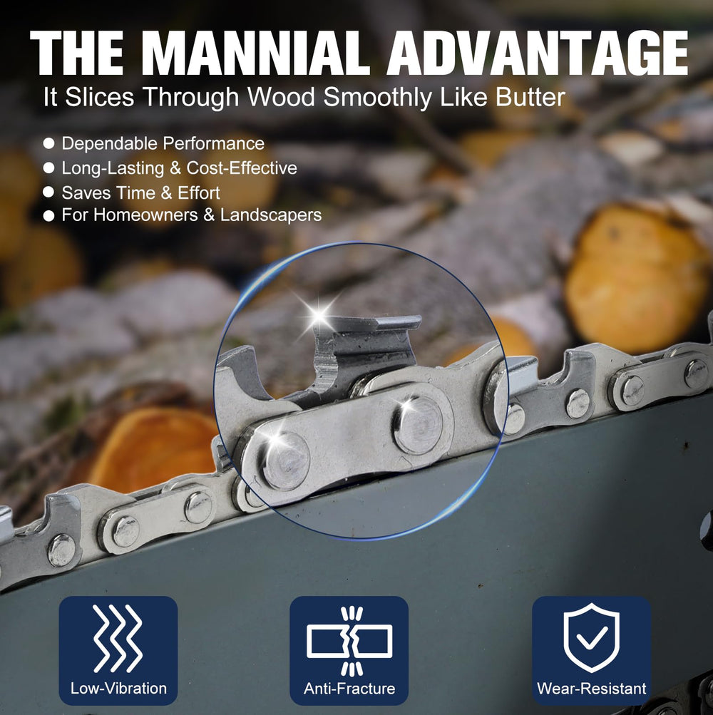 Mannial 4Pack chainsaw chains displayed together