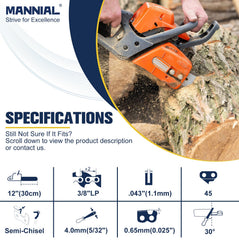 Mannial Chainsaw Chain sharpener kit including files and gauge
