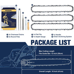 Mannial Chainsaw Chain with semi-chisel design close-up