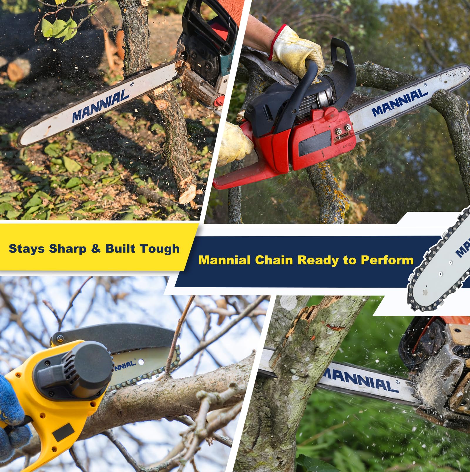 Mannial chainsaw chains with measurement labels