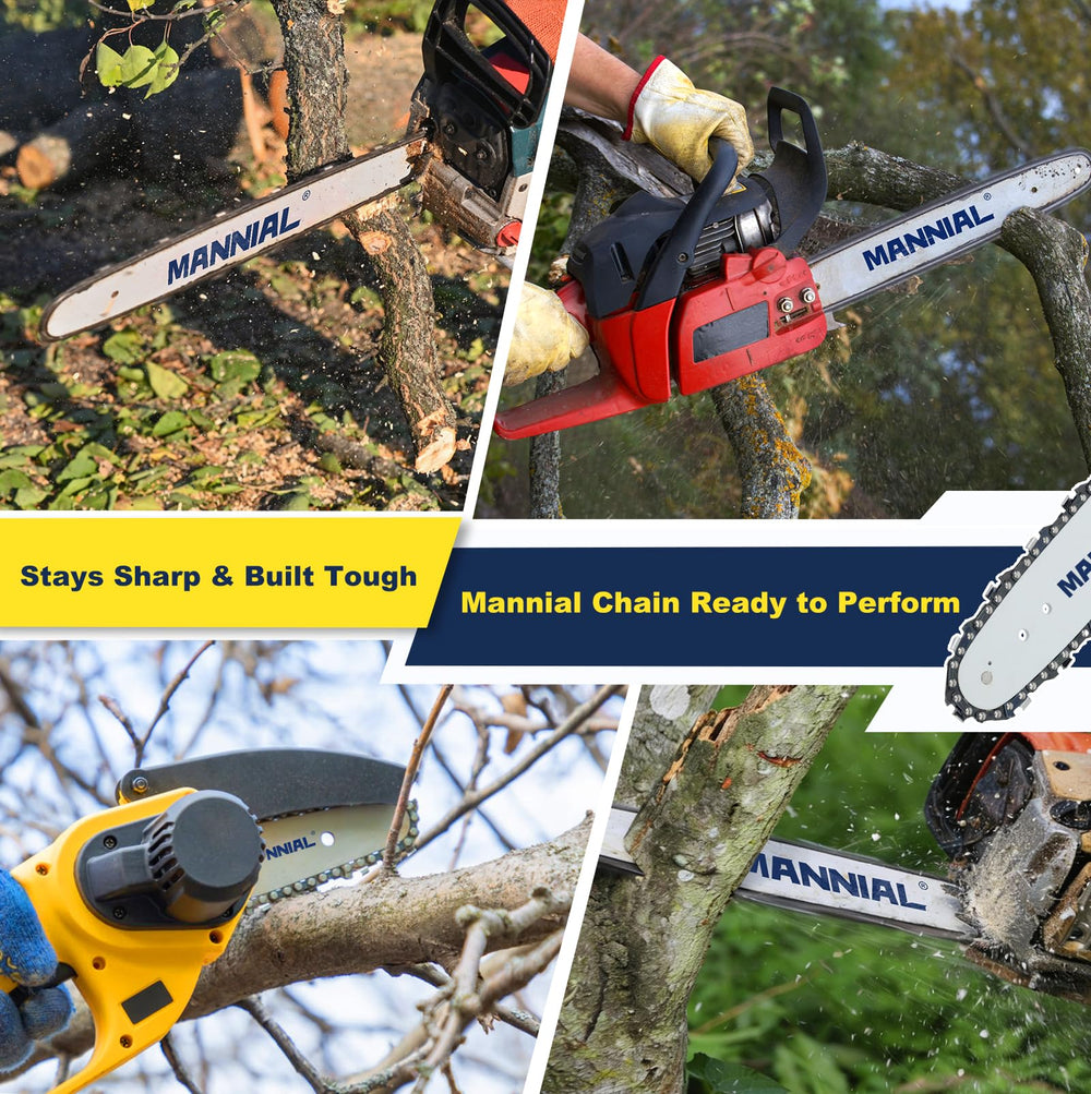 Mannial chainsaw chains with measurement labels