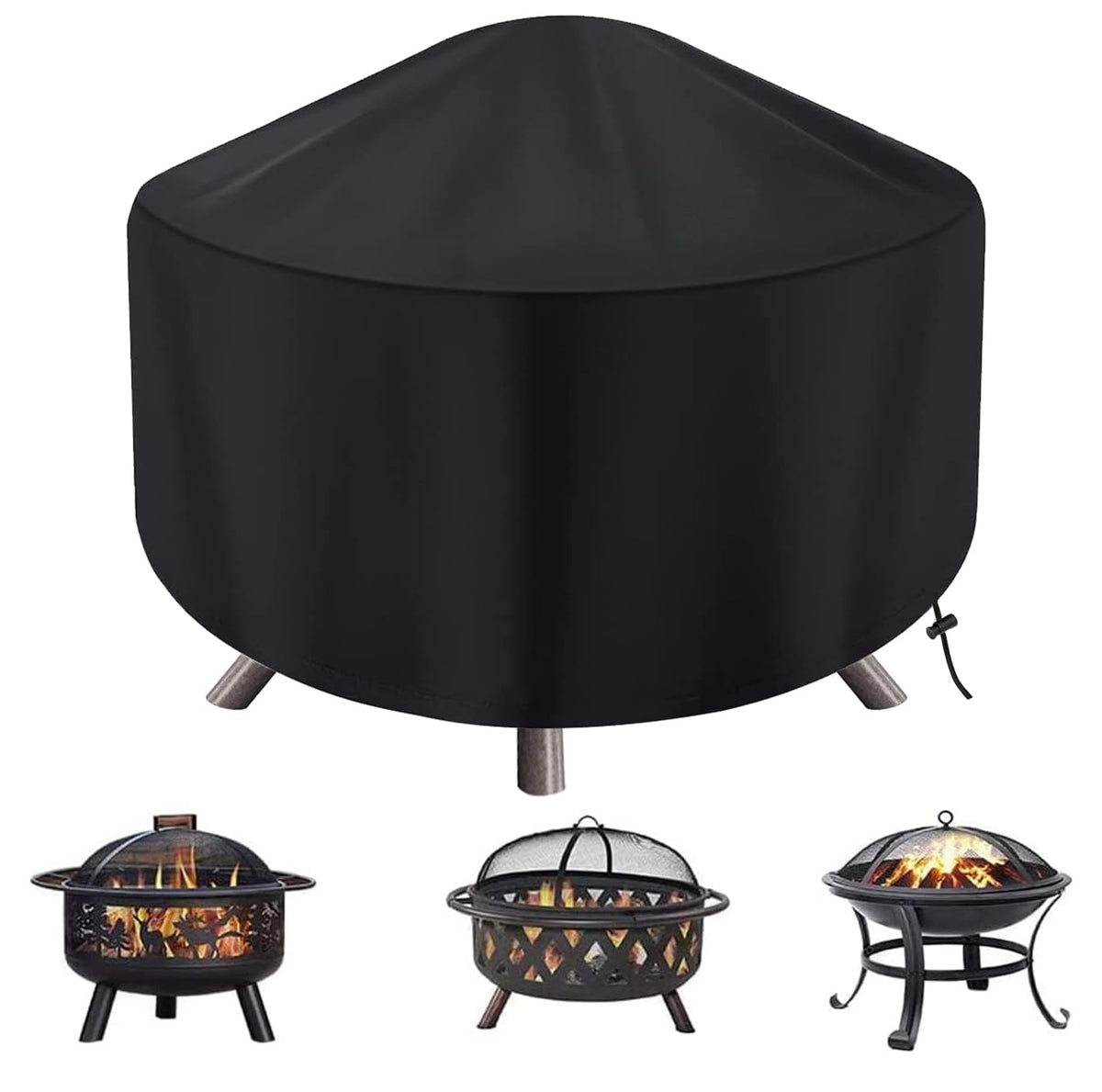 maobutte 34 Inch Round Fire Pit Cover front view