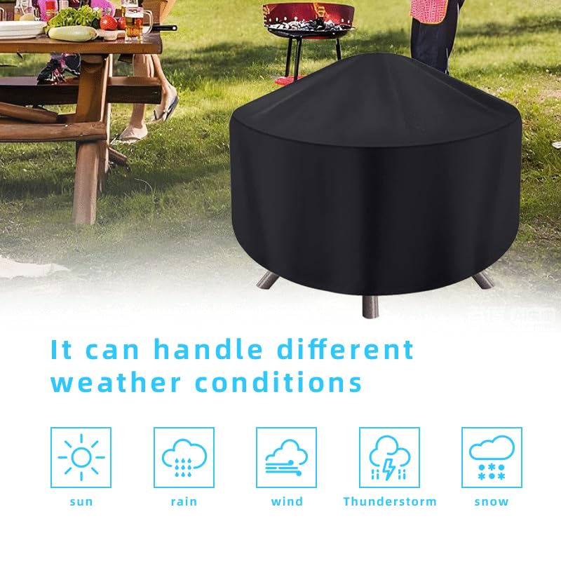 maobutte Round Fire Pit Cover 32" black packaging