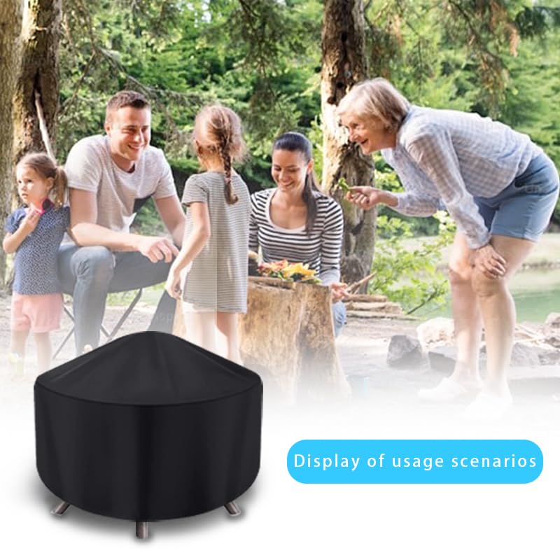 maobutte Round Fire Pit Cover on a fire pit