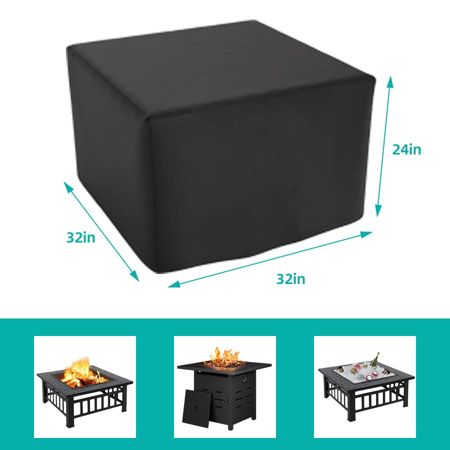 maobutte Square Fire Pit Cover dimensions 32 inch