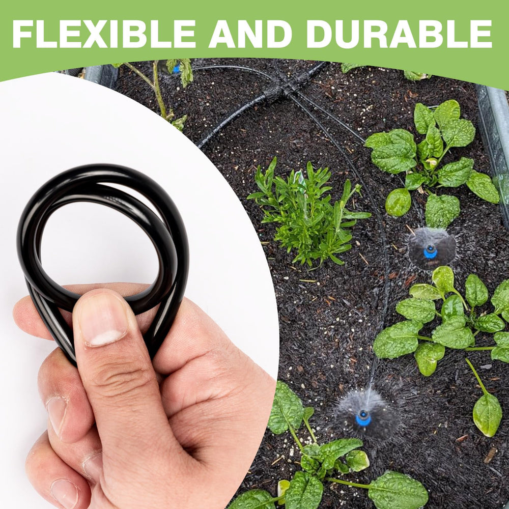 Maotong black irrigation tubing in garden setting