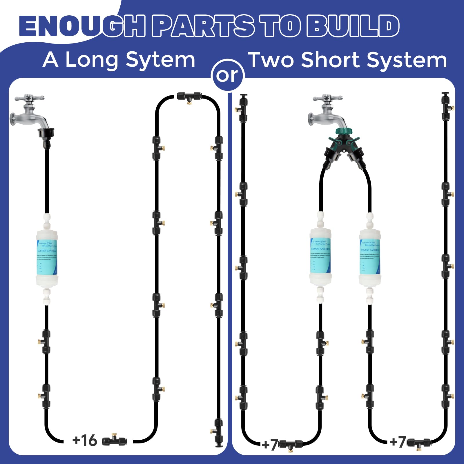 Maotong misting system connectors and filters
