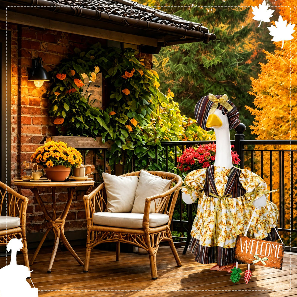 Maple leaf bouquet decorations included with the goose outfit