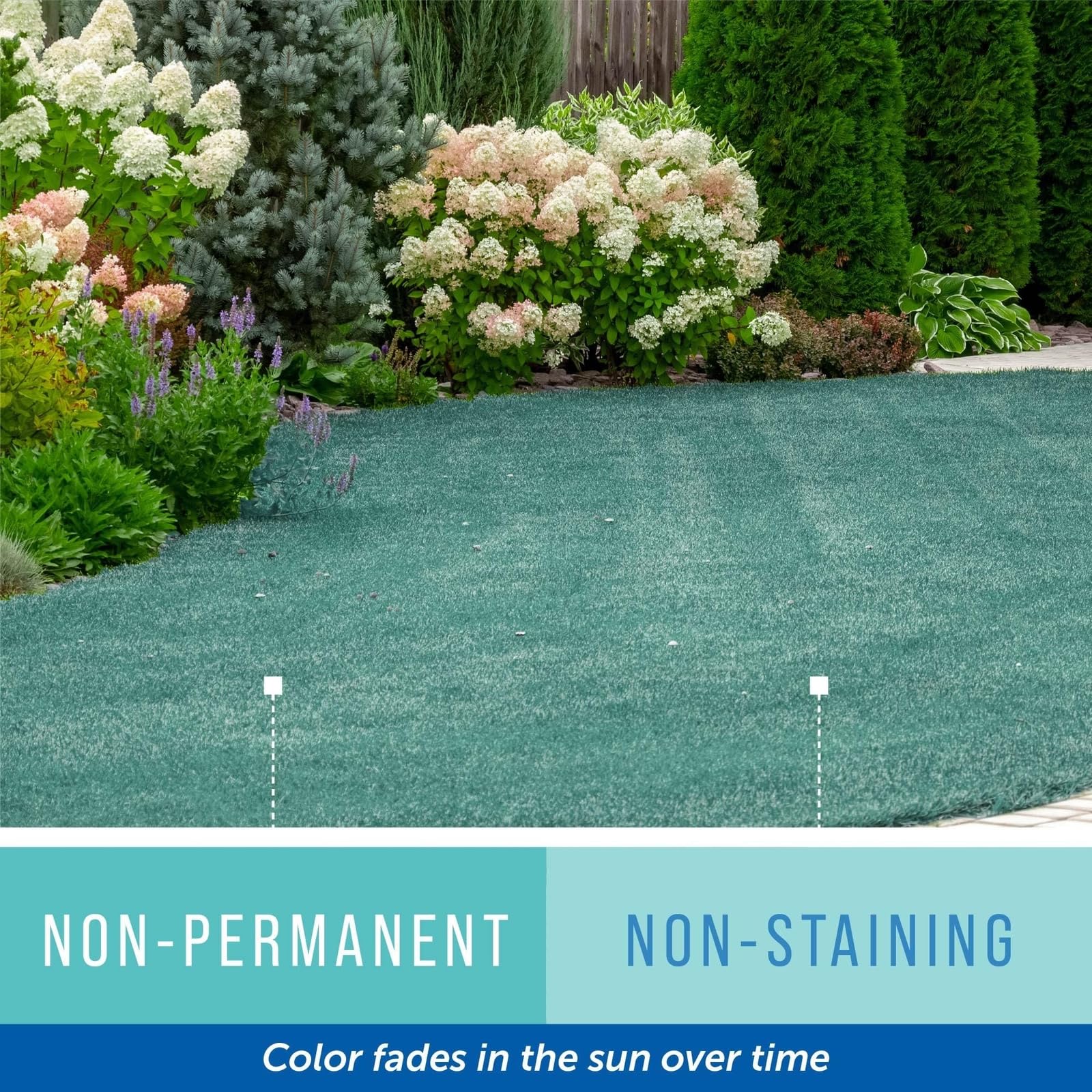 Maplefield Blue Spray Indicator Dye application in a garden
