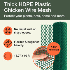 MAPORCH Plastic Chicken Wire Fencing side view, showing thickness