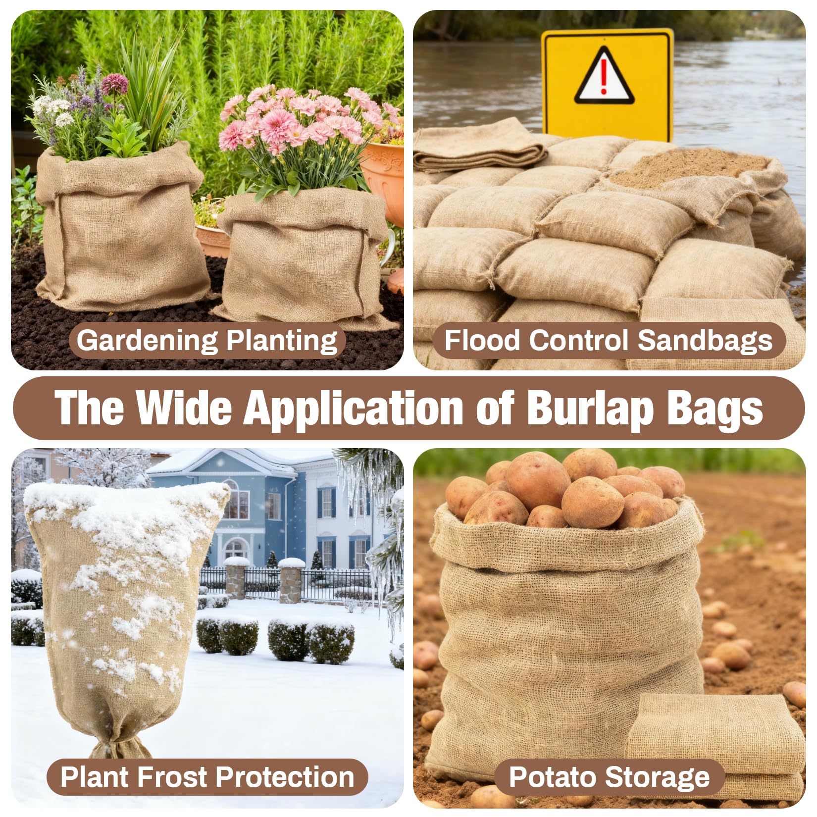 MAQIHAN burlap sack displayed in a Halloween decoration setup