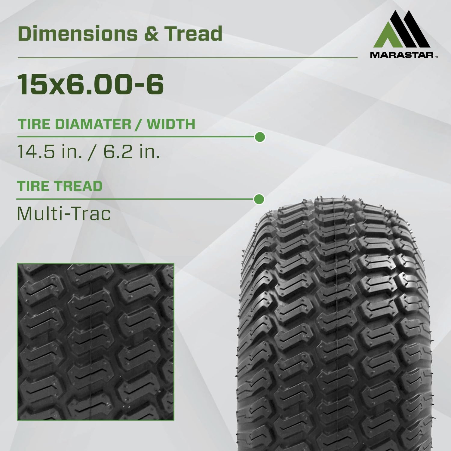 MARASTAR tire with contractor-grade oil-infused bushings