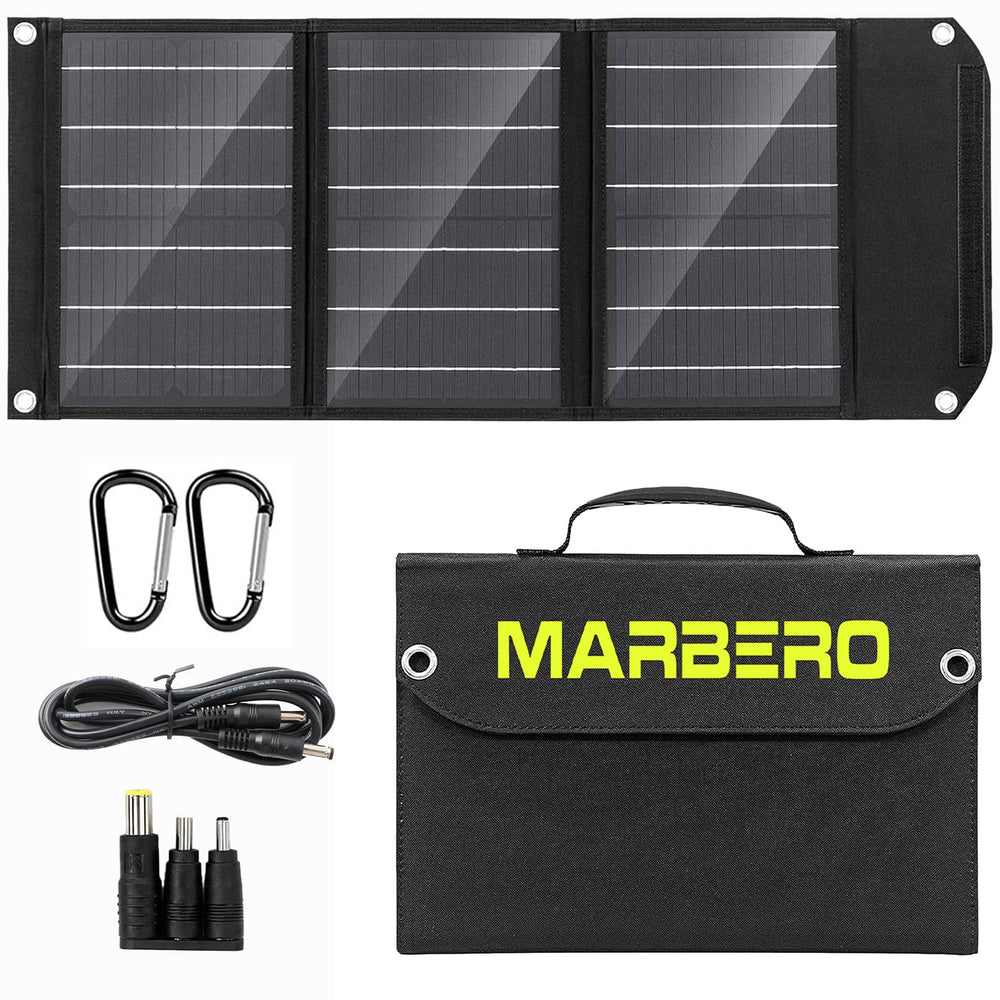 MARBERO 30W Portable Solar Panel front view folded