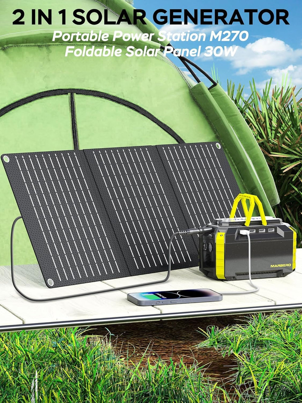 MARBERO 30W Solar Panel folded view
