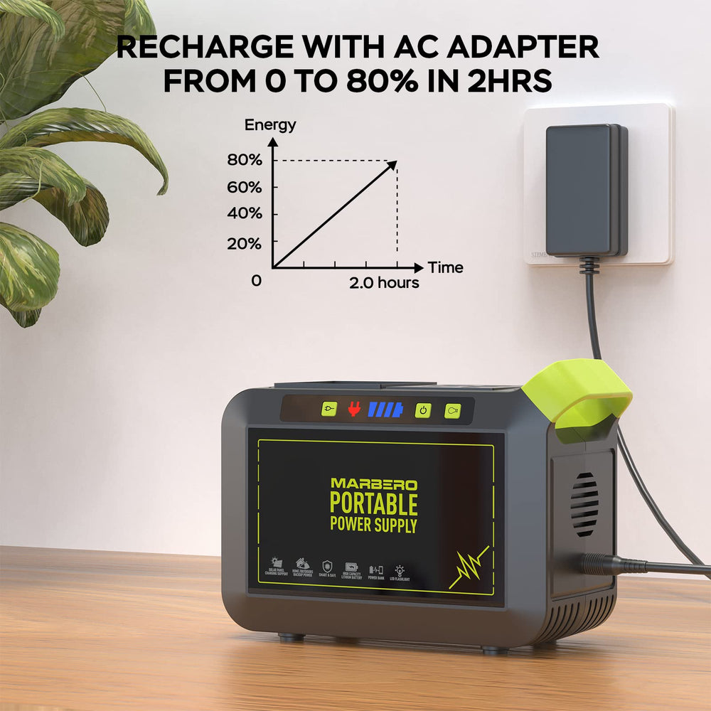 MARBERO Portable Power Station M82 showing LED lights