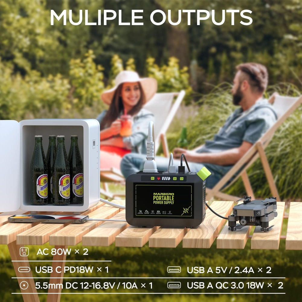 MARBERO Portable Power Station M82 side view with ports