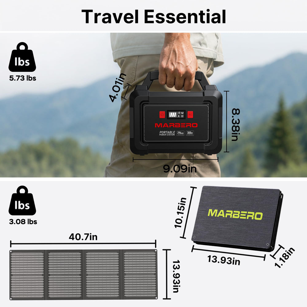 MARBERO Solar Generator dimensions side view