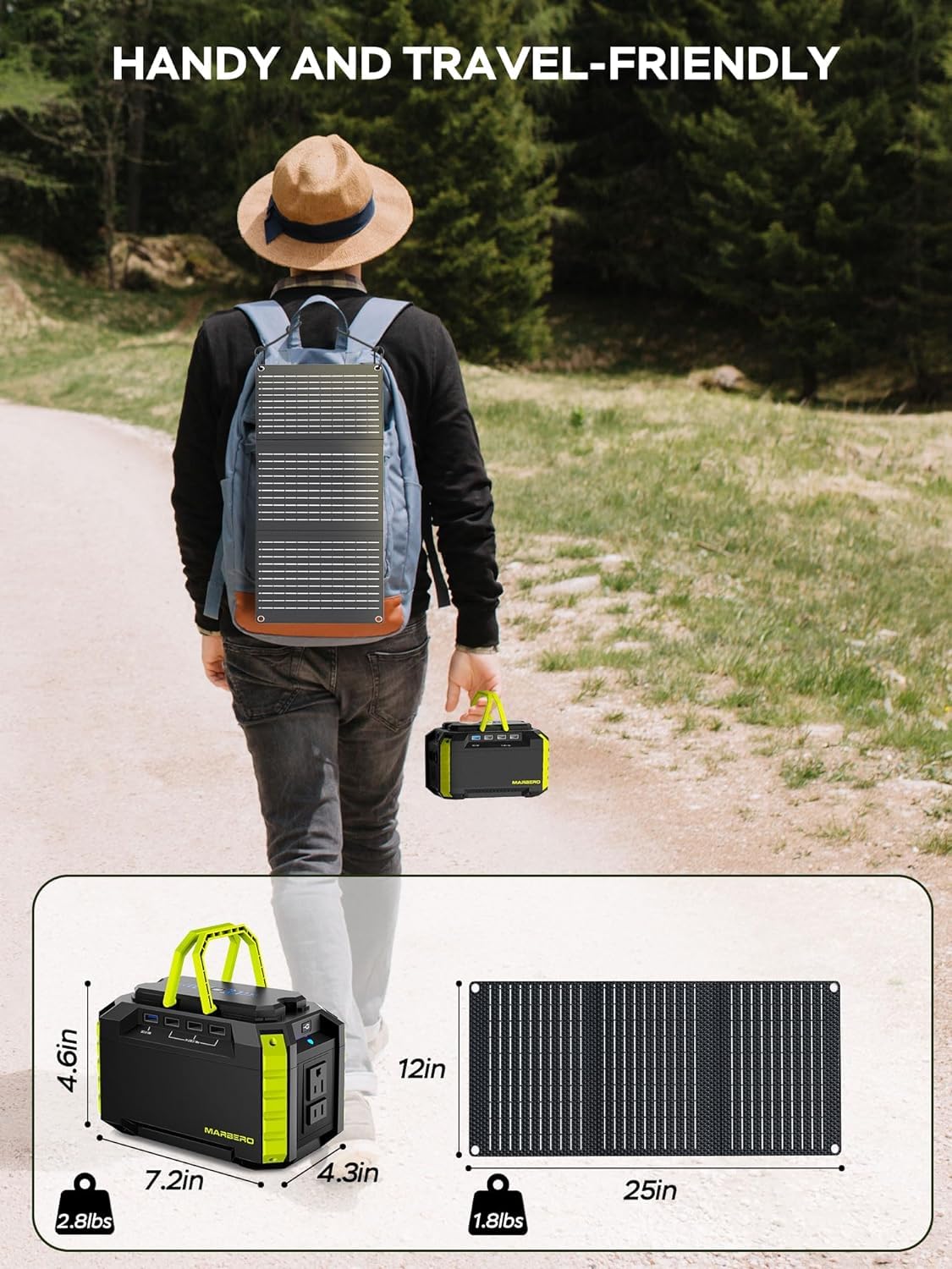 MARBERO Solar Generator includes accessories in the box