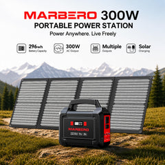 MARBERO Solar Generator with ports for USB and AC charging