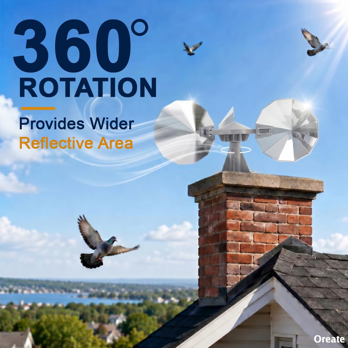 MARKETTY Bird Scare Device mounted on a patio railing