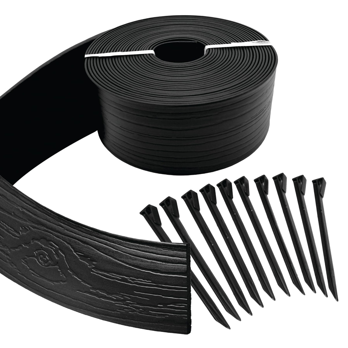Master Mark Landscape Edging Coil 40 ft x 4 in black front view