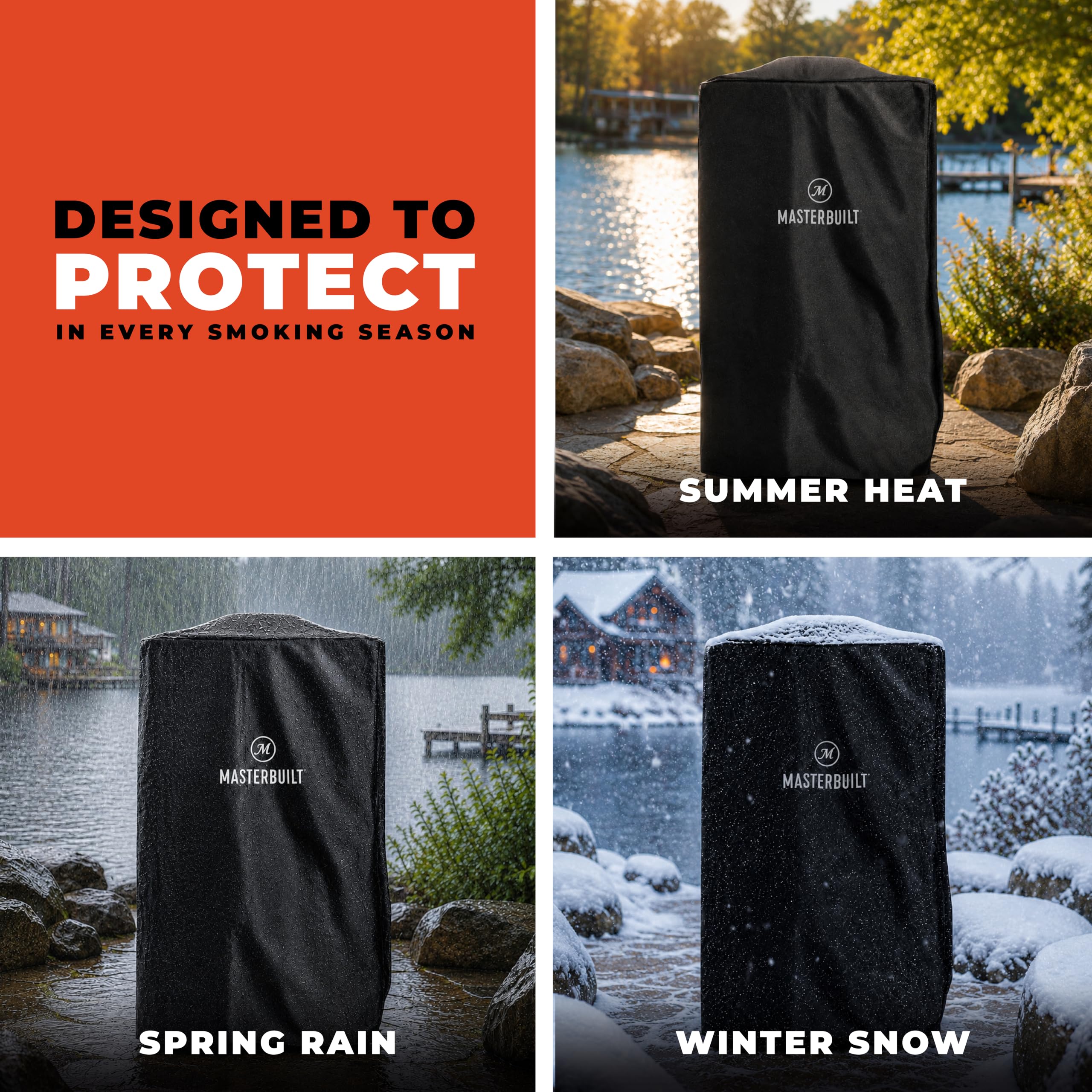 Masterbuilt 40-inch smoker cover dimensions illustration