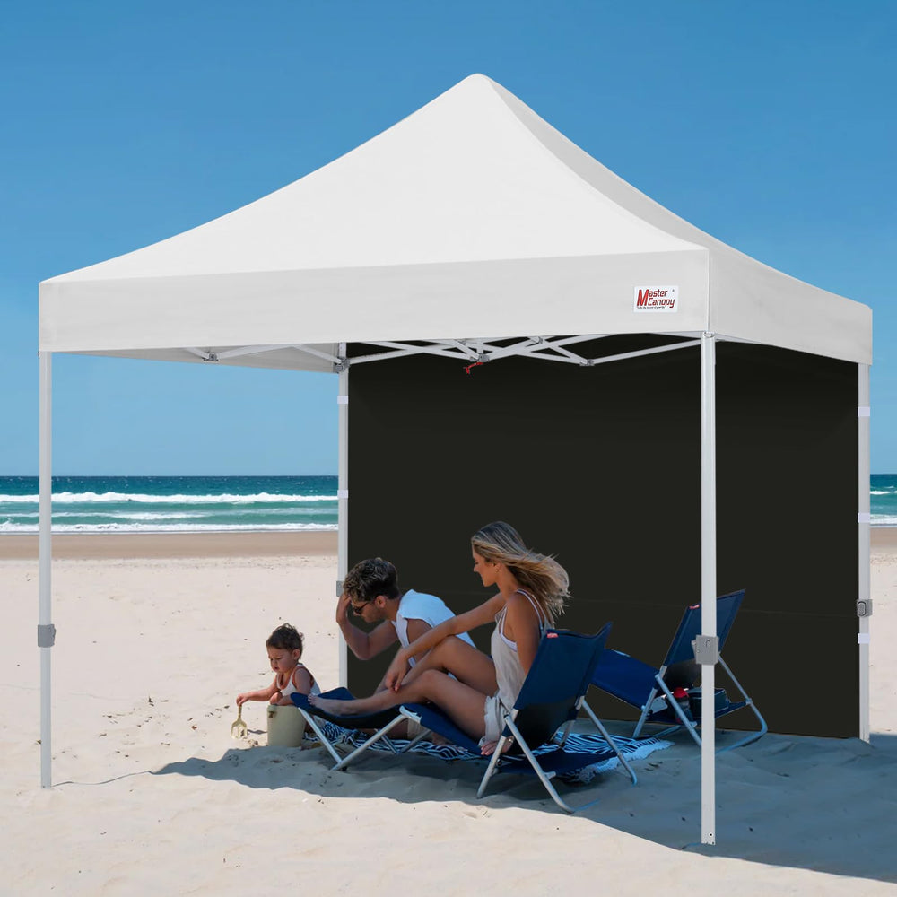 MASTERCANOPY 10x10 Black Canopy Sidewall dimensions shown